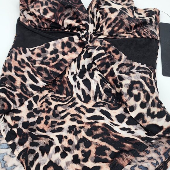 Miraclesuit Womens 10 Leopard Print Twist Of Fate One-Piece Swimsuit New - Picture 2 of 9